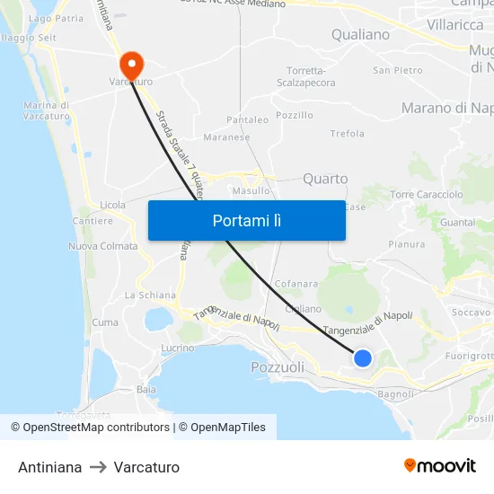 Antiniana to Varcaturo map