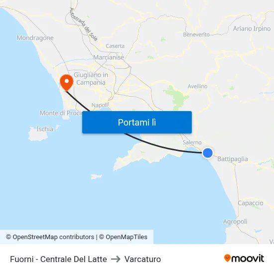 Fuorni - Centrale Del Latte to Varcaturo map