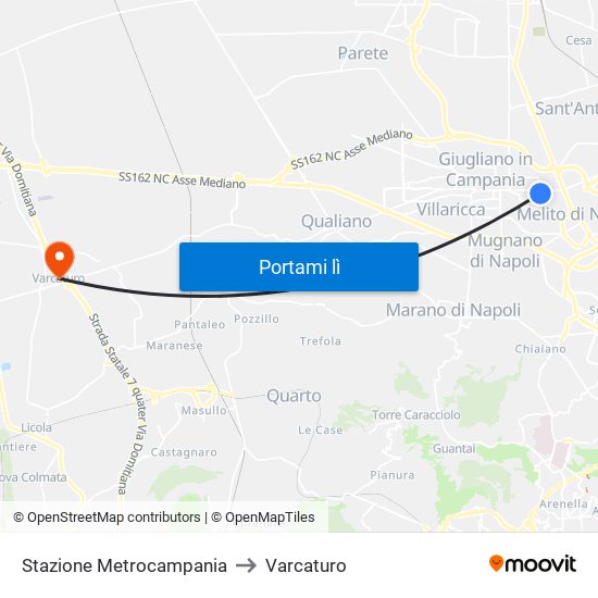 Stazione Metrocampania to Varcaturo map