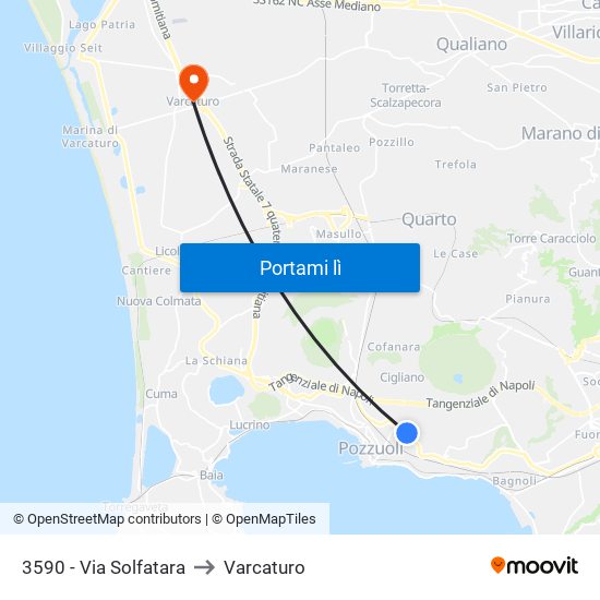 3590 - Via Solfatara to Varcaturo map