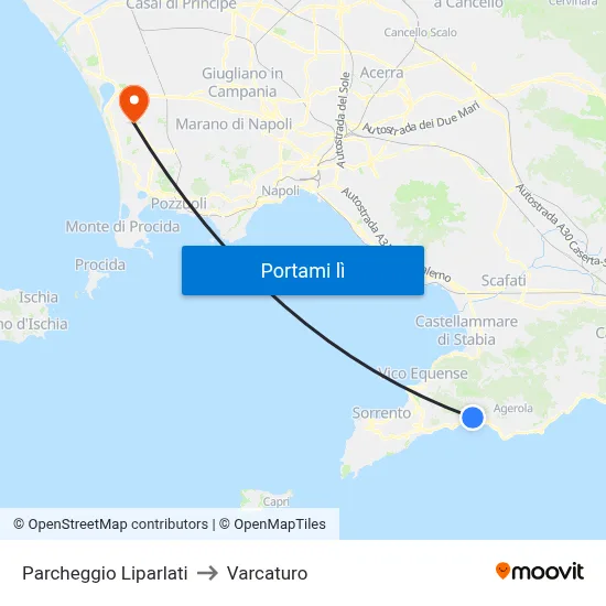 Parcheggio Liparlati to Varcaturo map
