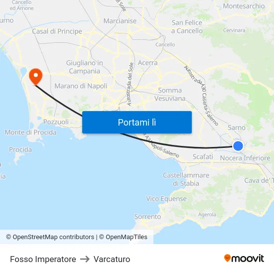 Fosso Imperatore to Varcaturo map