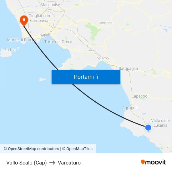Vallo Scalo (Cap) to Varcaturo map