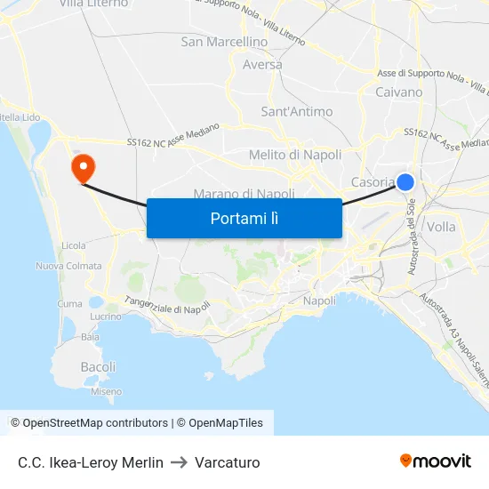 C.C. Ikea-Leroy Merlin to Varcaturo map
