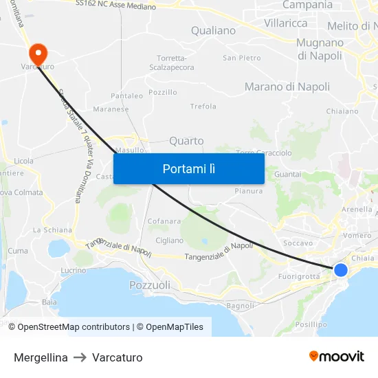Mergellina to Varcaturo map
