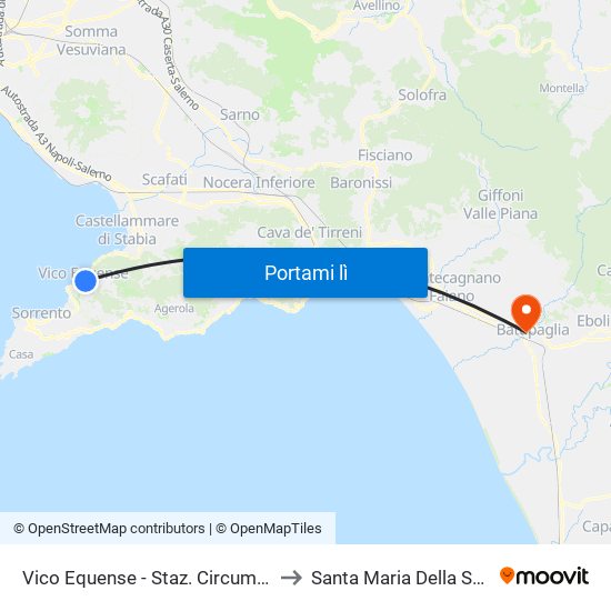 Vico Equense - Staz. Circumvesuviana to Santa Maria Della Speranza map