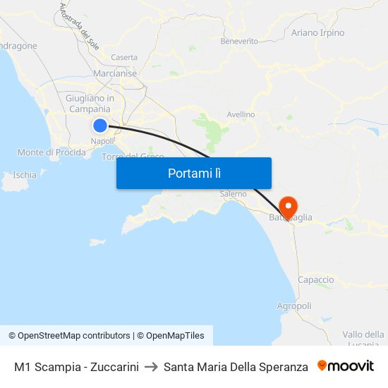 M1 Scampia - Zuccarini to Santa Maria Della Speranza map