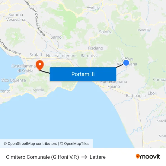 Cimitero Comunale (Giffoni V.P.) to Lettere map