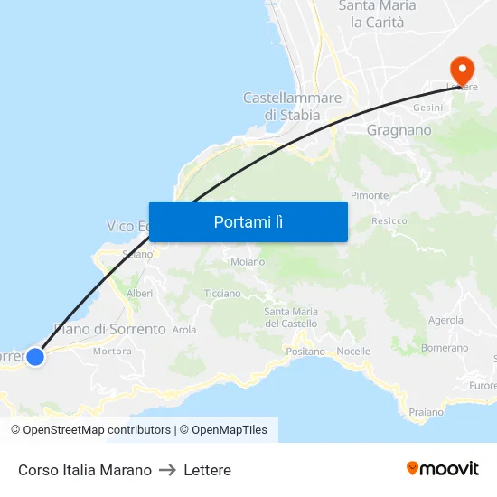 Corso Italia Marano to Lettere map