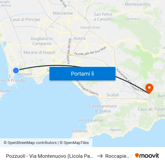 Pozzuoli - Via Montenuovo (Licola Patria - Navidad) to Roccapiemonte map