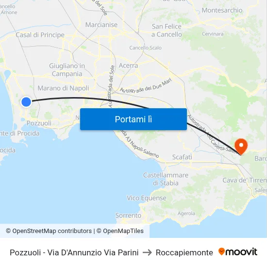 Pozzuoli  - Via D'Annunzio Via Parini to Roccapiemonte map