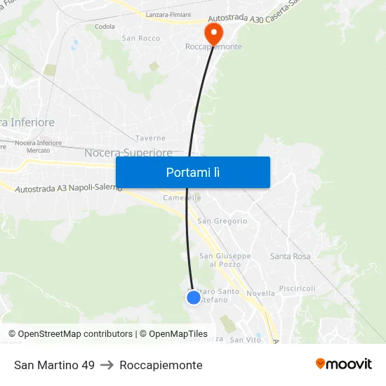 San Martino 49 to Roccapiemonte map