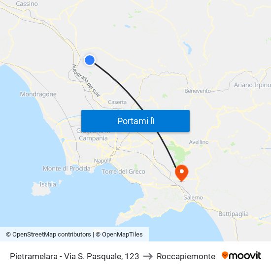 Pietramelara - Via S. Pasquale, 123 to Roccapiemonte map