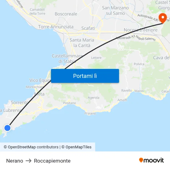 Nerano to Roccapiemonte map