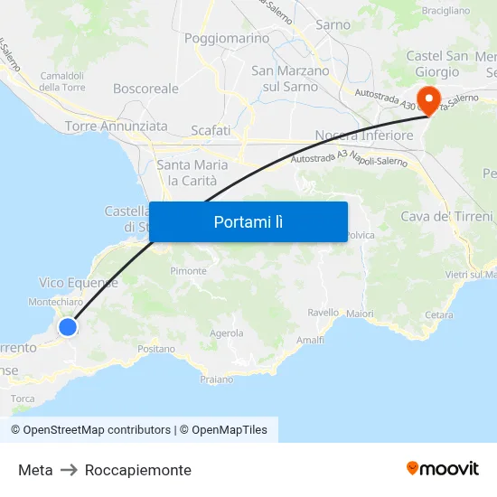 Meta to Roccapiemonte map