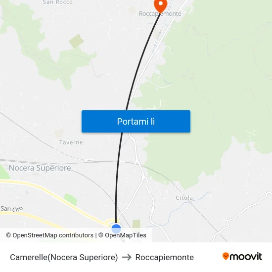 Camerelle(Nocera Superiore) to Roccapiemonte map