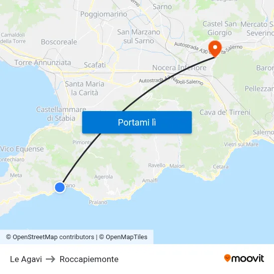 Le Agavi to Roccapiemonte map