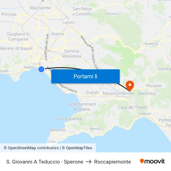 S. Giovanni A Teduccio - Sperone to Roccapiemonte map