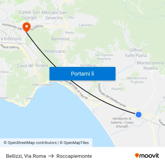 Bellizzi, Via Roma to Roccapiemonte map