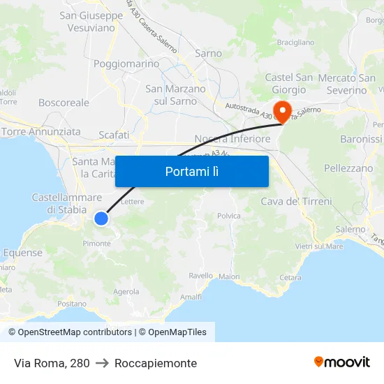 Via Roma, 280 to Roccapiemonte map