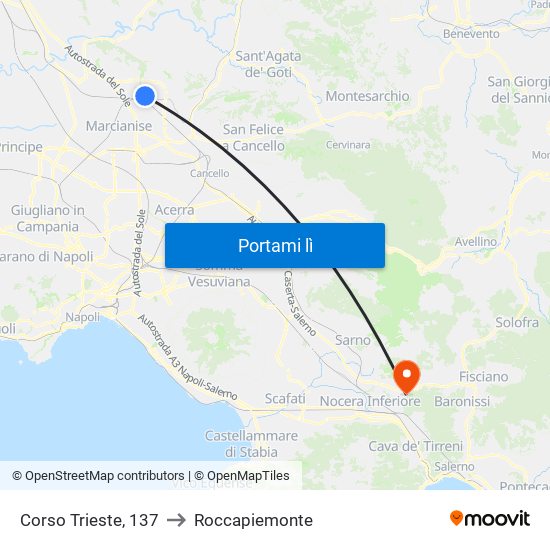 Corso Trieste, 137 to Roccapiemonte map