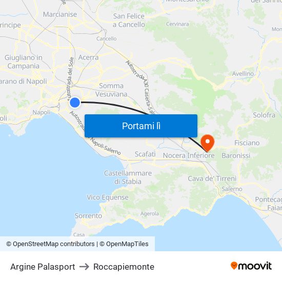 Argine Palasport to Roccapiemonte map