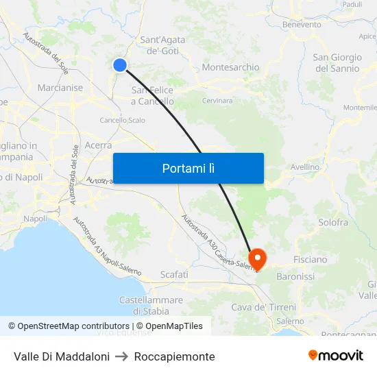 Valle Di Maddaloni to Roccapiemonte map