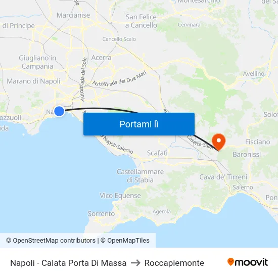 Napoli - Calata Porta Di Massa to Roccapiemonte map