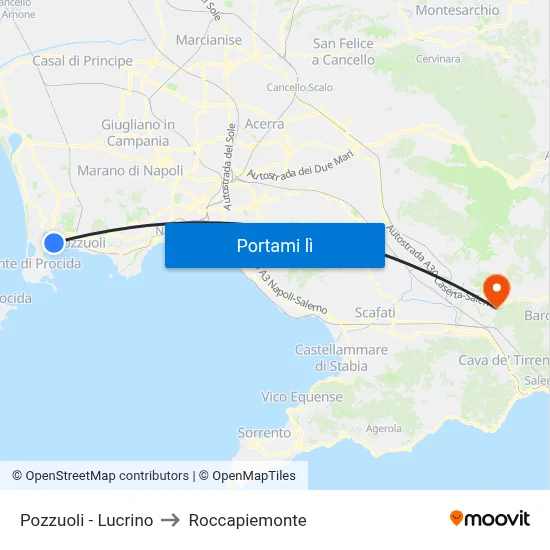 Pozzuoli - Lucrino to Roccapiemonte map