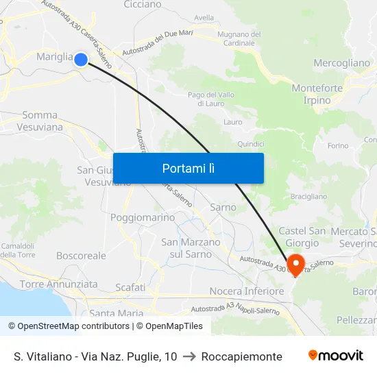 S. Vitaliano - Via Naz. Puglie, 10 to Roccapiemonte map