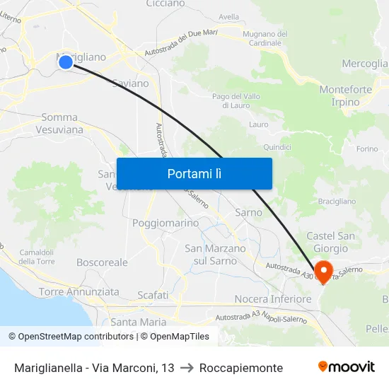 Mariglianella - Via Marconi, 13 to Roccapiemonte map