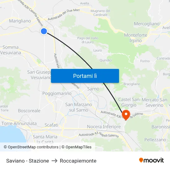 Saviano - Stazione to Roccapiemonte map