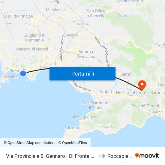 Via Provinciale S. Gennaro - Di Fronte Civ. 59 (Rif. Civ. 60) to Roccapiemonte map