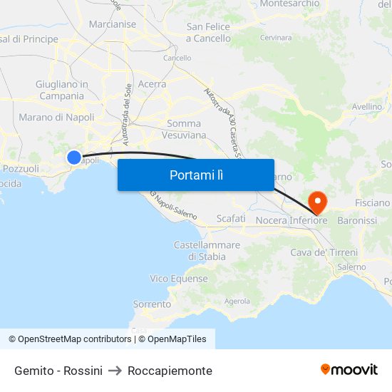 Gemito - Rossini to Roccapiemonte map