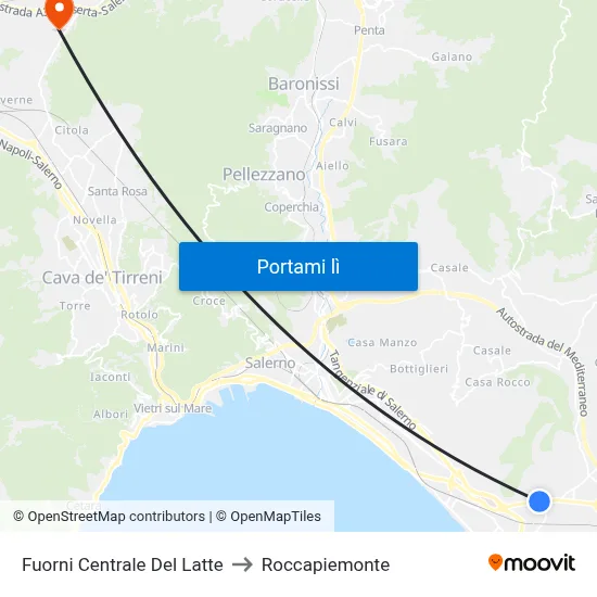 Fuorni Centrale Del Latte to Roccapiemonte map