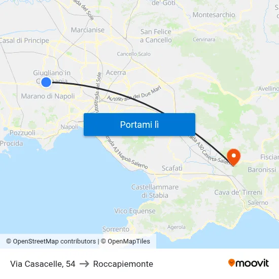 Via Casacelle, 54 to Roccapiemonte map