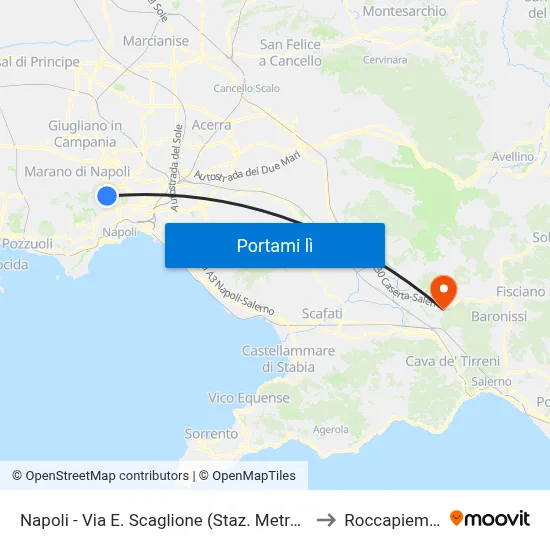 Napoli - Via E. Scaglione (Staz. Metrò Frullone) to Roccapiemonte map