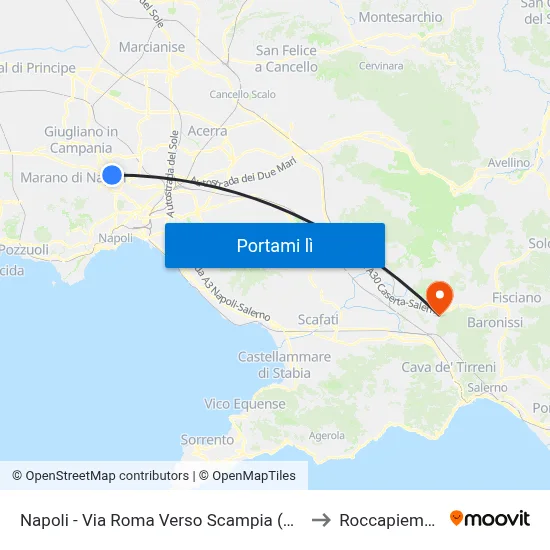 Napoli - Via Roma Verso Scampia (Carcere) to Roccapiemonte map