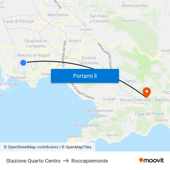 Stazione Quarto Centro to Roccapiemonte map