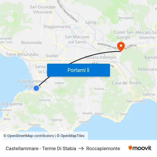 Castellammare - Terme Di Stabia to Roccapiemonte map