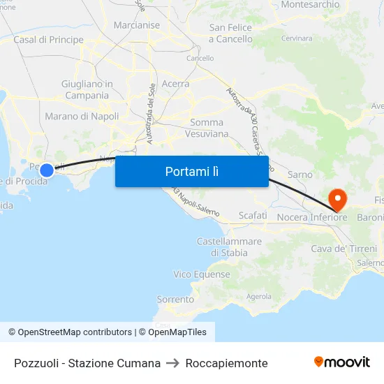 Pozzuoli - Stazione Cumana to Roccapiemonte map