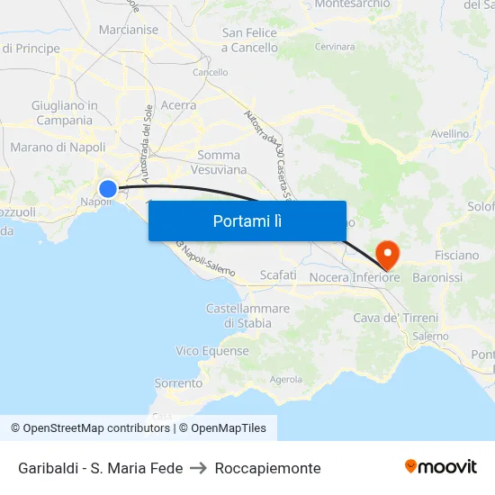 Garibaldi - S. Maria Fede to Roccapiemonte map