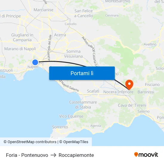 Foria - Pontenuovo to Roccapiemonte map