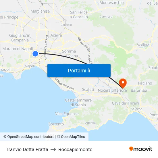 Tranvie Detta Fratta to Roccapiemonte map