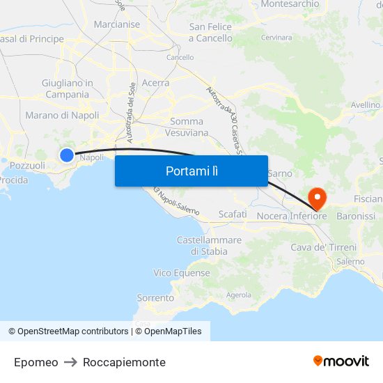 Epomeo to Roccapiemonte map