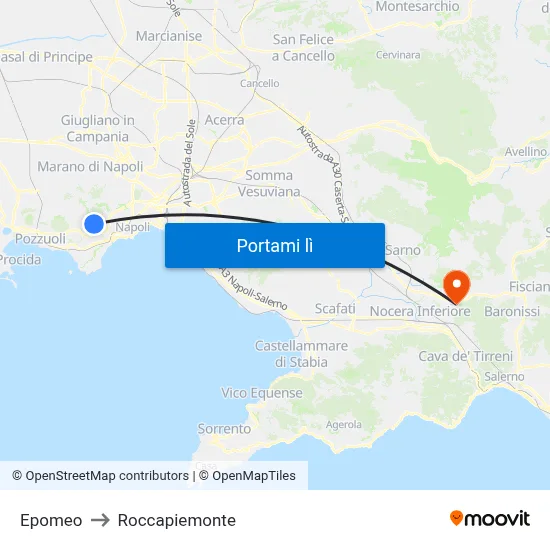 Epomeo to Roccapiemonte map