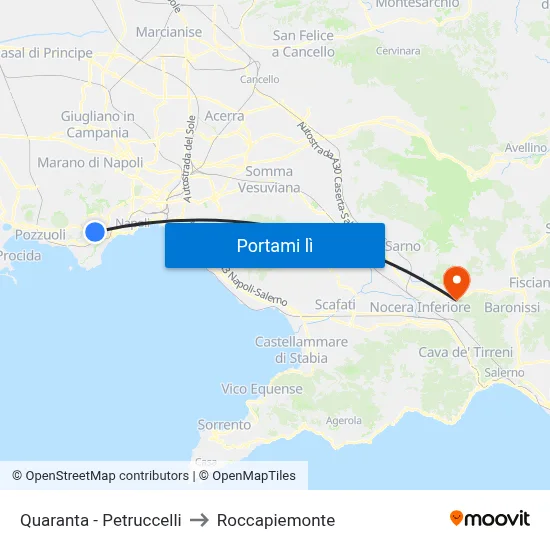 Quaranta - Petruccelli to Roccapiemonte map
