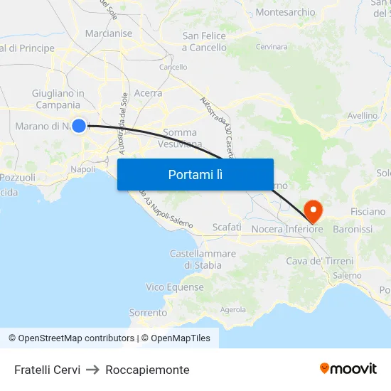 Fratelli Cervi to Roccapiemonte map