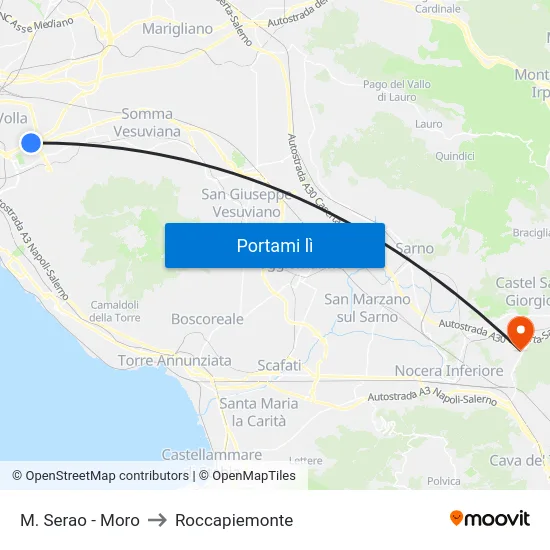 M. Serao - Moro to Roccapiemonte map