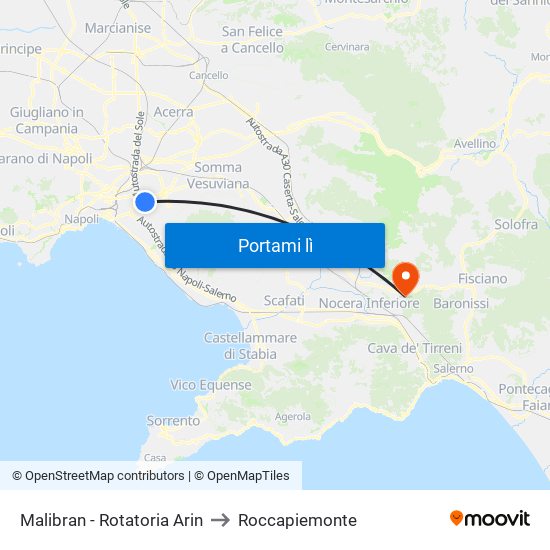 Malibran - Rotatoria Arin to Roccapiemonte map